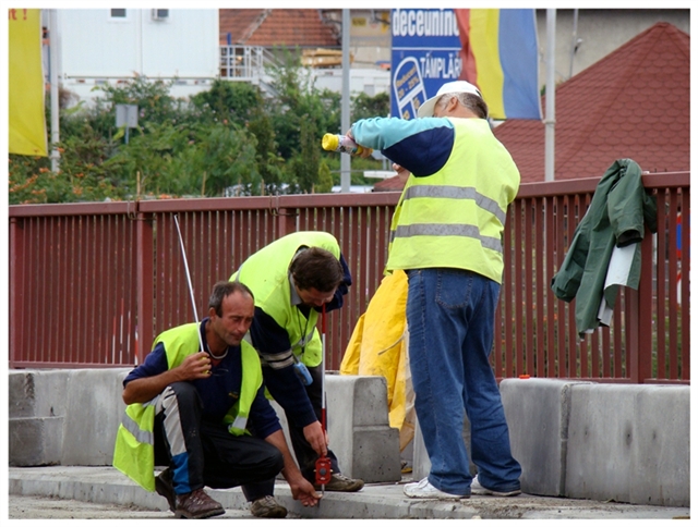 DN1 trasare borduri pe rampa Bucuresti Pasaj  1 Baneasa