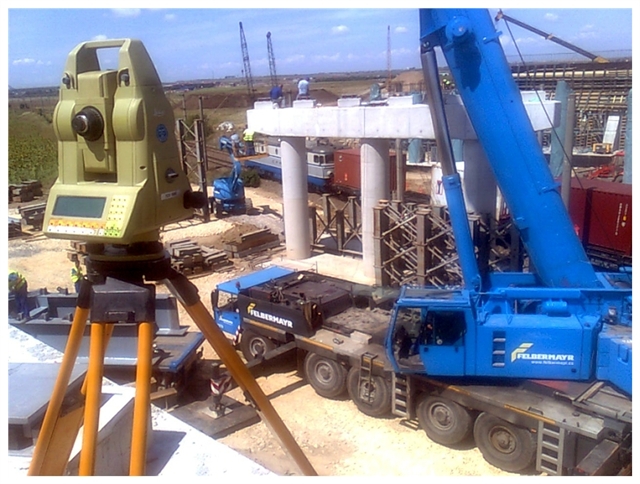 Pregatire pozitionare grinda metalica pod